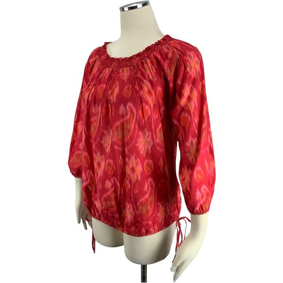 Lucky Brand Small Blouse Red Boho Gypsy - Picture 2 of 6